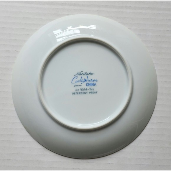 Noritake Cookin Serve Bone China Wild Ivy Cup & Saucer Set White Green Japan - Picture 5 of 7